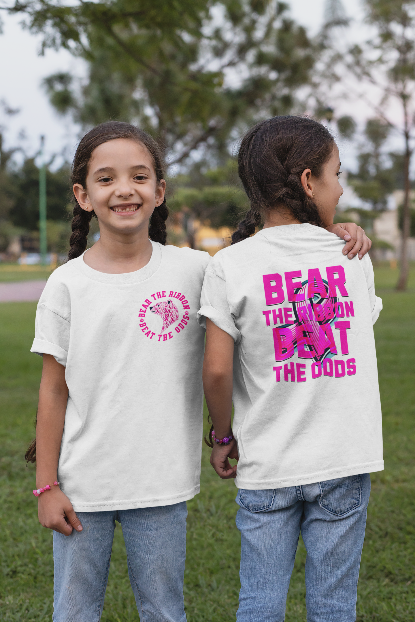 Polar Bears Care Cancer Awareness Graphic Tee-Youth Size