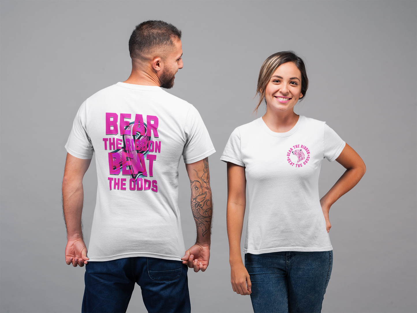 Polar Bears Care Cancer Awareness  Graphic Tee-Adult Size