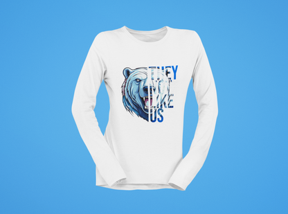 “They Like Us” Polar Bear Long Sleeve Graphic Tee-Youth Size