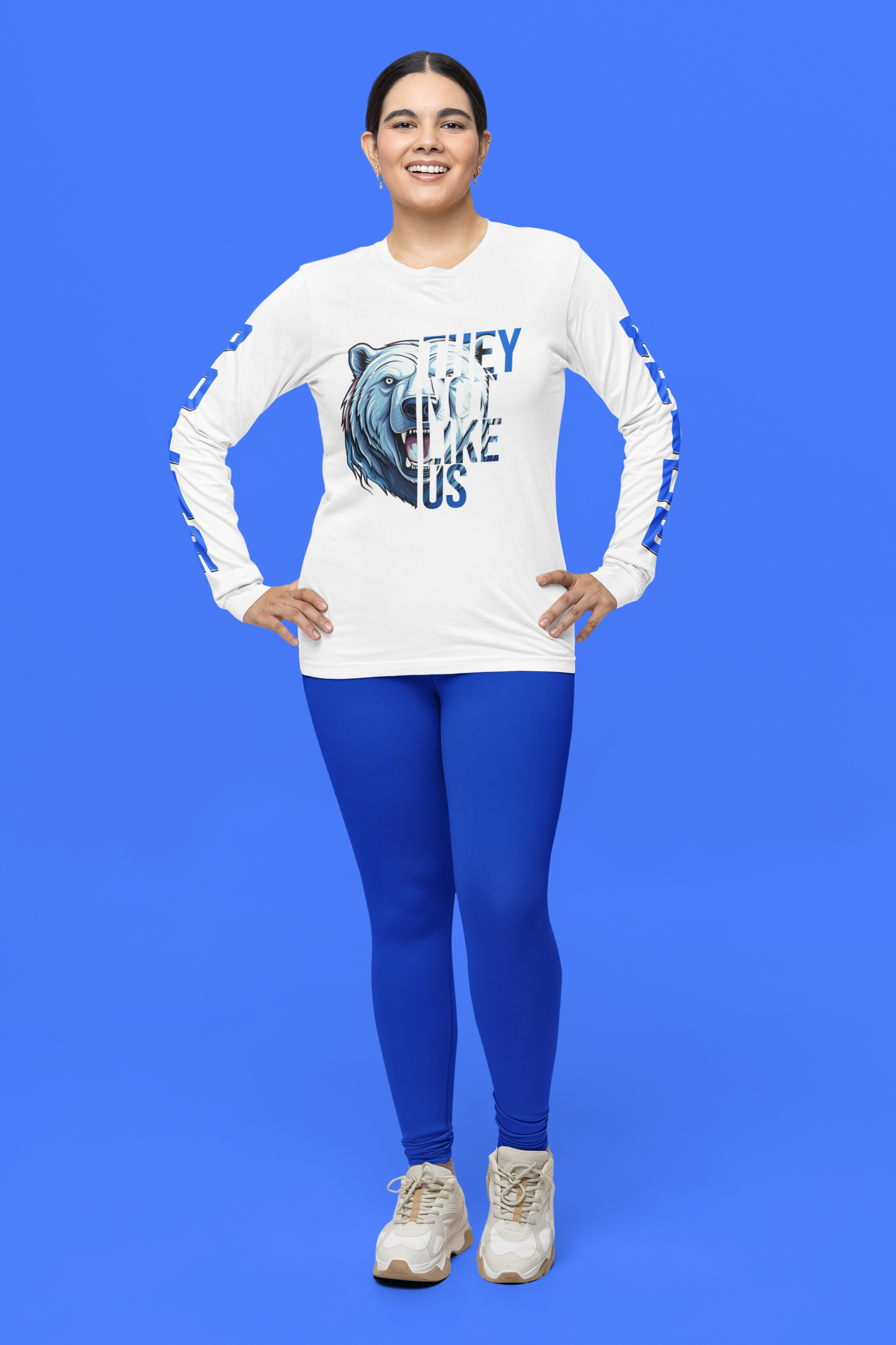 “They Like Us” Polar Bear Graphic Long Sleeve Tee-Adult Size