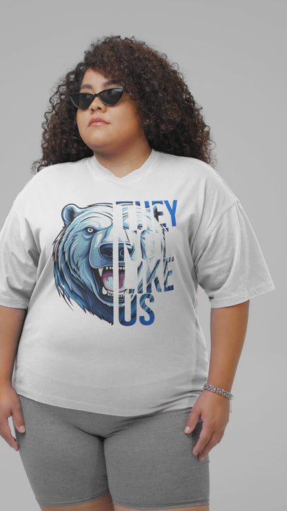 “They Not Like Us” Polar Bear Graphic Tee - Plus Size