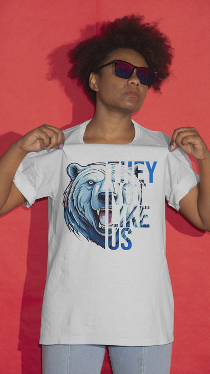 “They Like Us” Polar Bear Graphic Tee-Adult Size